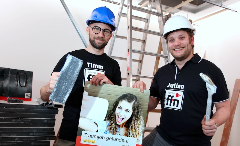  ffn-Moderatoren Timm „Doppel-M“ Busche (links) und Julian Zumbrock 